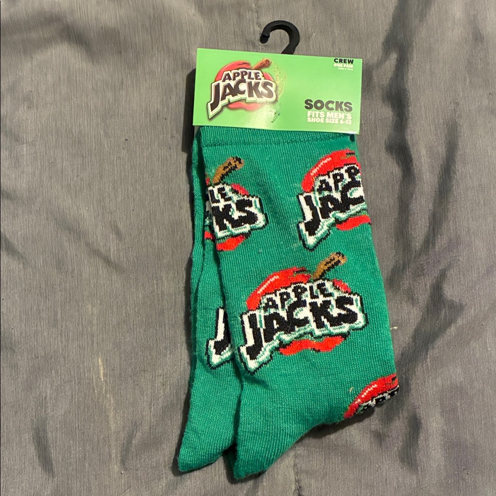 Apple Jacks Green Casual Crew Socks